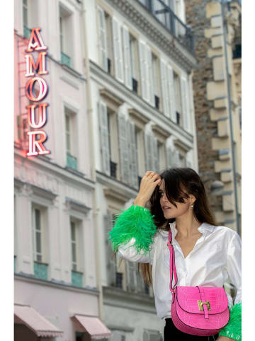 Victor & Hugo Paris Leder-Umhängetasche "Kara" in Pink  - (B)22 x (H)18 x (T)6 cm