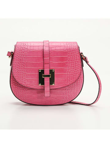 Victor & Hugo Paris Leder-Umhängetasche "Kara" in Pink  - (B)22 x (H)18 x (T)6 cm