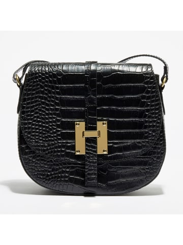 Victor & Hugo Paris Leder-Umhängetasche "Kara" in Schwarz - (B)22 x (H)18 x (T)6 cm