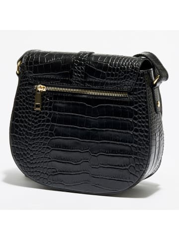 Victor & Hugo Paris Leder-Umhängetasche "Kara" in Schwarz - (B)22 x (H)18 x (T)6 cm