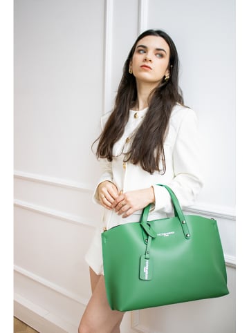 Victor & Hugo Paris Leder-Henkeltasche "Livel" in Grün - (B)45 x (H)31 x (T)12 cm