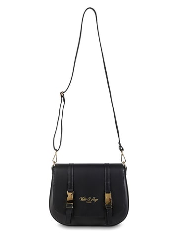 Victor & Hugo Paris Skórzana torebka "Ruth" w kolorze czarnym - 26 x 20 x 8 cm