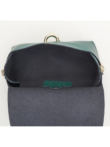 Victor & Hugo Paris Leder-Umhängetasche "Zephyr" in Grün - (B)16 x (H)10 x (T)9 cm