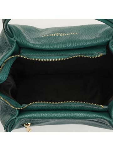 Victor & Hugo Paris Leder-Henkeltasche "Allegra" in Grün - (B)30 x (H)20 x (T)14 cm