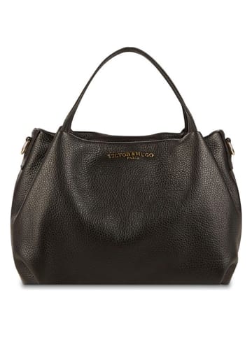 Victor & Hugo Paris Leren handtas "Allegra" zwart - (B)30 x (H)20 x (D)14 cm