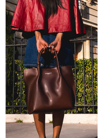 Victor & Hugo Paris Leder-Henkeltasche ''Lava'' in Hellbraun - (B)32 x (H)32 x (T)10 cm
