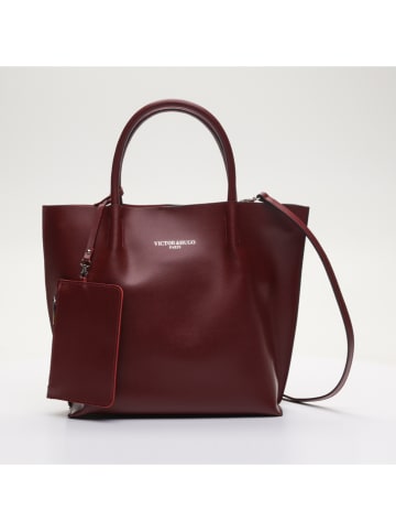Victor & Hugo Paris Leder-Schultertasche "Lava" in Bordeaux - (B)32 x (H)32 x (T)10 cm