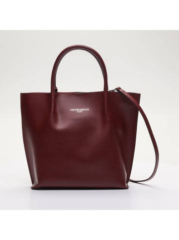 Victor & Hugo Paris Leder-Schultertasche "Lava" in Bordeaux - (B)32 x (H)32 x (T)10 cm