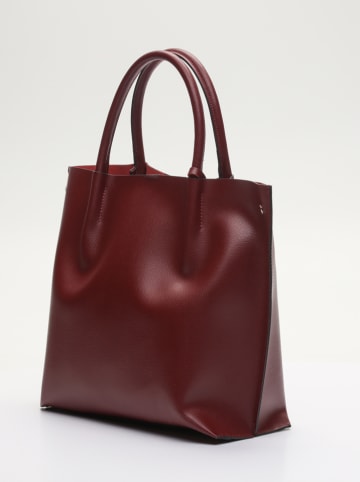 Victor & Hugo Paris Leder-Schultertasche "Lava" in Bordeaux - (B)32 x (H)32 x (T)10 cm