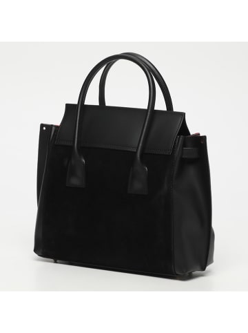 Victor & Hugo Paris Leder-Henkeltasche "Jane" in Schwarz - (B)36 x (H)35 x (T)24 cm