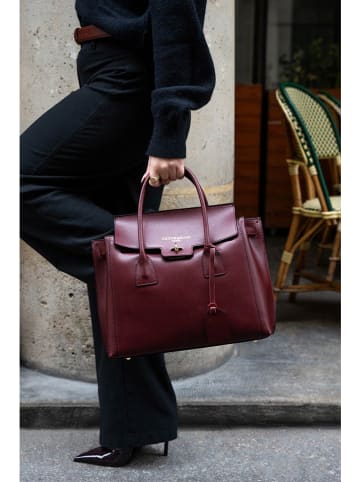 Victor & Hugo Paris Leder-Henkeltasche "Jane" in Bordeaux - (B)36 x (H)35 x (T)24 cm