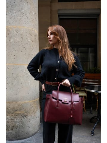 Victor & Hugo Paris Leder-Henkeltasche "Jane" in Bordeaux - (B)36 x (H)35 x (T)24 cm