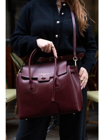 Victor & Hugo Paris Leder-Henkeltasche "Jane" in Bordeaux - (B)36 x (H)35 x (T)24 cm