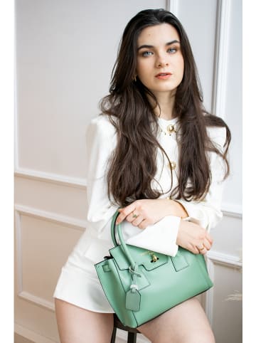 Victor & Hugo Paris Leder-Henkeltasche "Jeny" in Grün - (B)25 x (H)19 x (T)7 cm