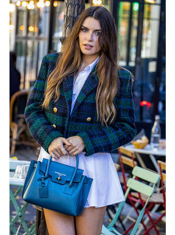 Victor & Hugo Paris Leder-Henkeltasche "Jeny" in Blau - (B)25 x (H)19 x (T)7 cm