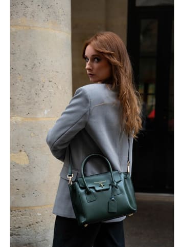 Victor & Hugo Paris Leder-Umhängetasche ''Jany'' in Grün - (B)25 x (H)19 x (T)7 cm