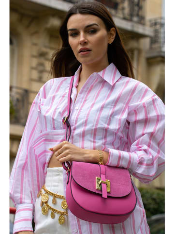 Victor & Hugo Paris Leder-Umhängetasche in Pink - (B)22 x (H)18 x (T)6 cm
