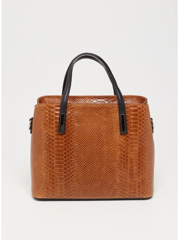 Victor & Hugo Paris Leren handtas "Rafa" lichtbruin - (B)32 x (H)25 x (D)13,5 cm