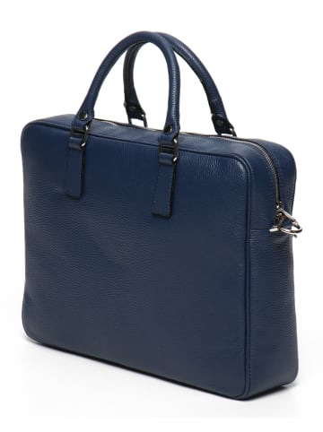 Victor & Hugo Paris Leren businesstas "Marco" donkerblauw - (B)39 x (H)29 x (D)9 cm