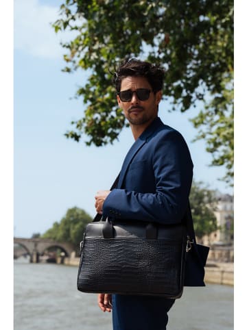 Victor & Hugo Paris Leren aktentas "Alberto" zwart - (B)40 x (H)30 x (D)7 cm