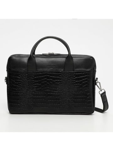 Victor & Hugo Paris Leren aktentas "Alberto" zwart - (B)40 x (H)30 x (D)7 cm