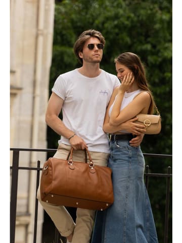 Victor & Hugo Paris Leder-Weekender "Claude" in Camel - (B)49 x (H)30 x (T)20 cm