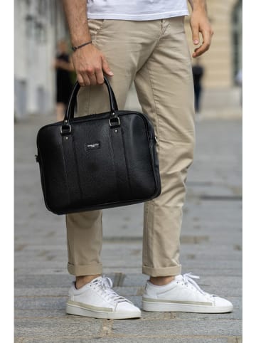 Victor & Hugo Paris Leren handtas "Iris" zwart - (B)36 x (H)28 x (D)9 cm