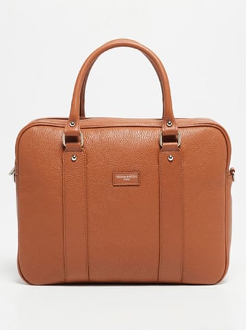 Victor & Hugo Paris Leren aktetas "Iris" lichtbruin - (B)36 x (H)28 x (D)10 cm