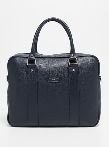 Victor & Hugo Paris Leder-Henkeltasche "Iris" in Dunkelblau - (B)36 x (H)28 x (T)9 cm