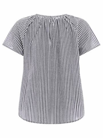 Zwillingsherz Bluse "Neon Streifen" in Weiß/ Dunkelblau/ Pink