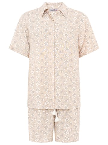 Zwillingsherz 2-delige outfit "Flower Power" beige/crème