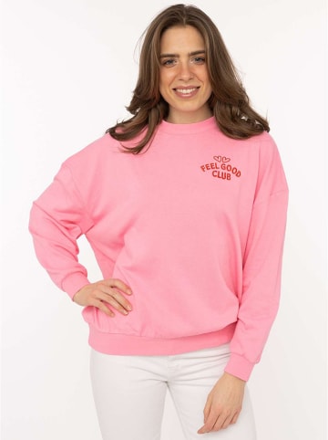 Zwillingsherz Sweatshirt "Feel Good Club" in Rosa