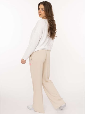 Zwillingsherz Sweathose "Feel Good Club" in Beige