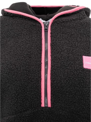 Zwillingsherz Fleecepullover in Schwarz