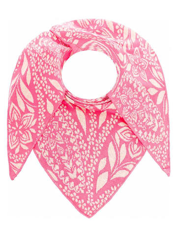 Zwillingsherz Driehoekige sjaal "Paisley Blätter" roze - (L)200 x (B)130 cm
