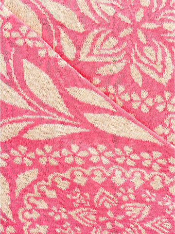 Zwillingsherz Driehoekige sjaal "Paisley Blätter" roze - (L)200 x (B)130 cm