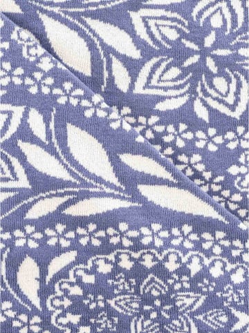Zwillingsherz Driehoekige sjaal "Paisley Blätter" blauw - (L)200 x (B)130 cm