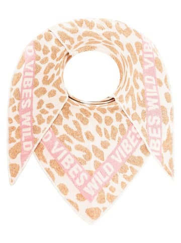 Zwillingsherz Driehoekige sjaal "Doppel Leo" beige/crème - (L)200 x (B)130 cm