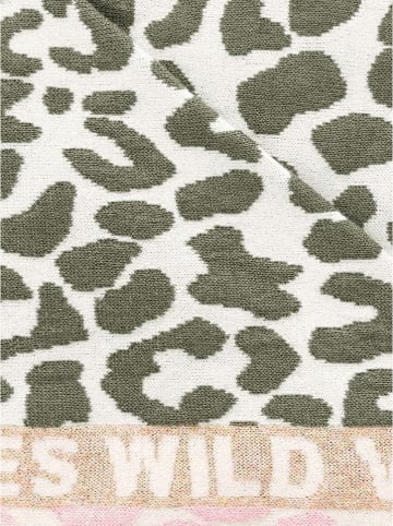 Zwillingsherz Driehoekige sjaal "Doppel Leo" crème/kaki - (L)200 x (B)130 cm