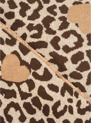 Zwillingsherz Dreieckstuch "Liebes Leo" in Beige - (L)200 x (B)130 cm