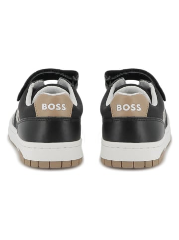 BOSS Leder-Sneakers in Schwarz