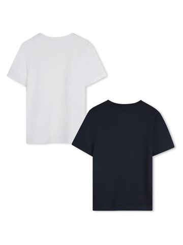 BOSS 2er-Set: Shirts in Dunkelblau/ Weiß