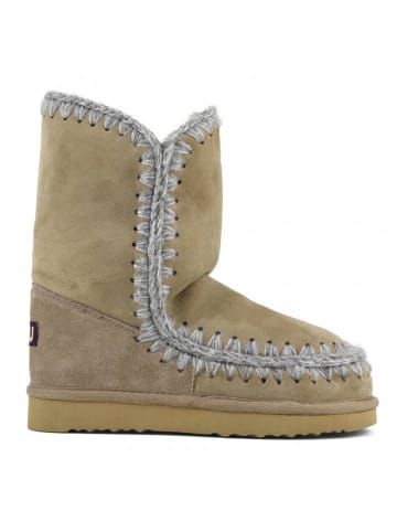 Mou Leder-Winterstiefel in Beige