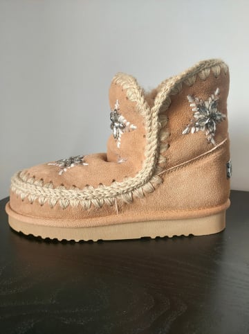 Mou Leder-Winterboots in Beige