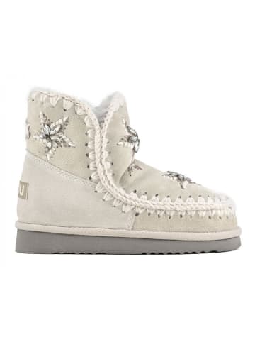 Mou Leder-Winterboots in Creme