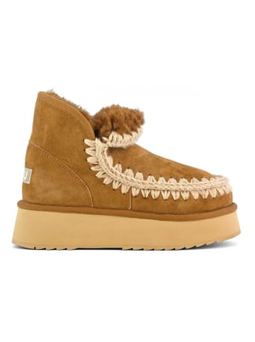 Mou Leren winterboots lichtbruin