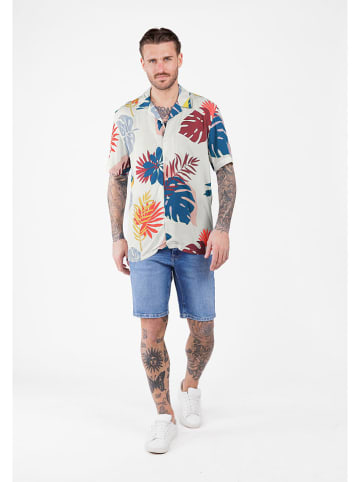 KEY LARGO Hemd "Splash" in Weiß/ Blau