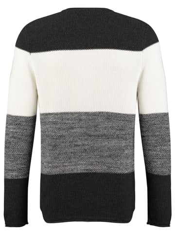 KEY LARGO Pullover "Jogi" in Schwarz/ Weiß/ Grau