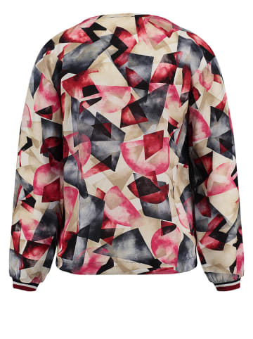 KEY LARGO Bluse "Graphic" in Beige/ Rot/ Dunkelblau