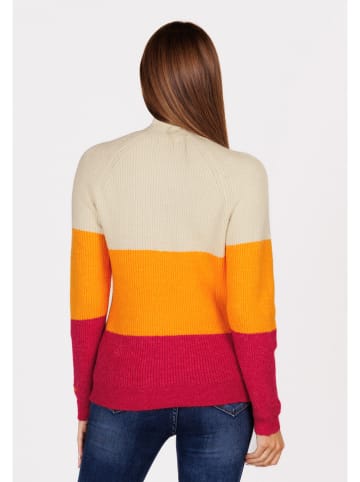 KEY LARGO Pullover "Cindy" in Beige/ Orange/ Rot